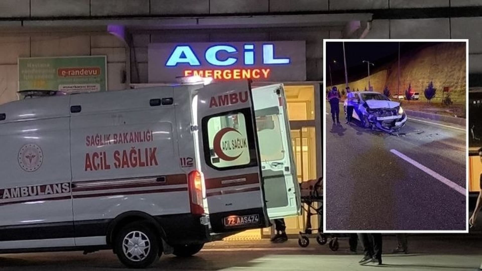 Hasankeyf İlçesinde Gercüş-batman Karayolu Hasankeyf Tüneli Girişinde Gece Saatlerinde İki Otomobilin Çarpışması Sonucu 12 Kişi Yaralandı
