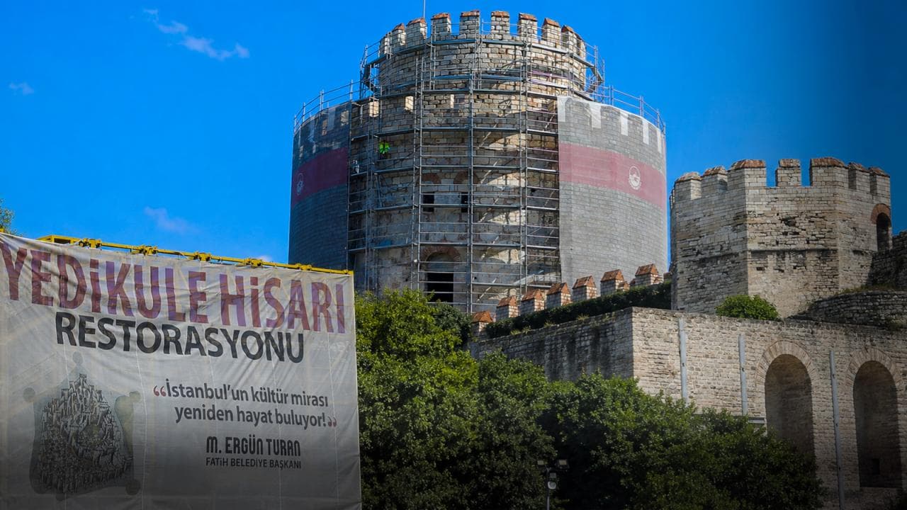 Restauración En Marcha En La Torre Del Tesoro de Estambul, Una Fortaleza de Casi 1.600 Años de Antigüedad.