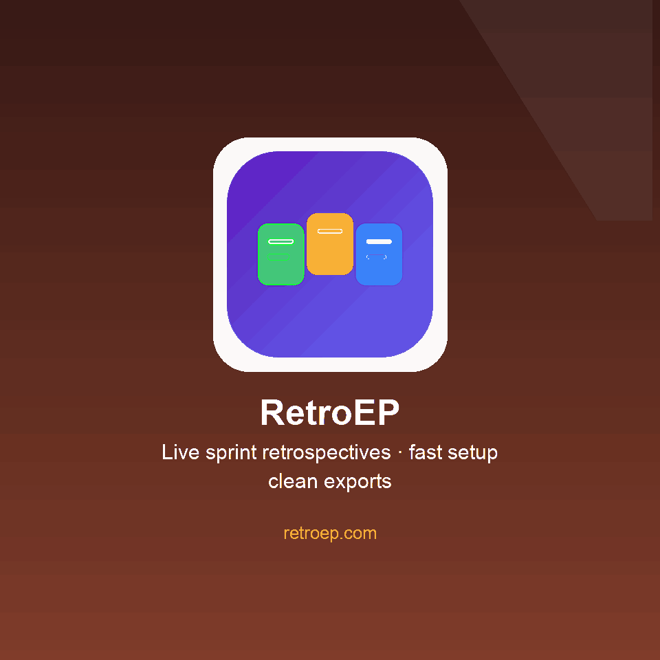 RetroEP — Online sprint retrospectives — fast setup, live board, clean exports.