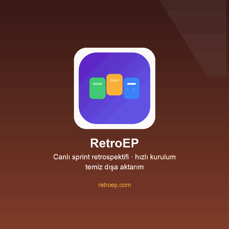 RetroEP — Çevrimiçi sprint retrospektifi — hızlı kurulum, canlı tahta, dışa aktarım.
