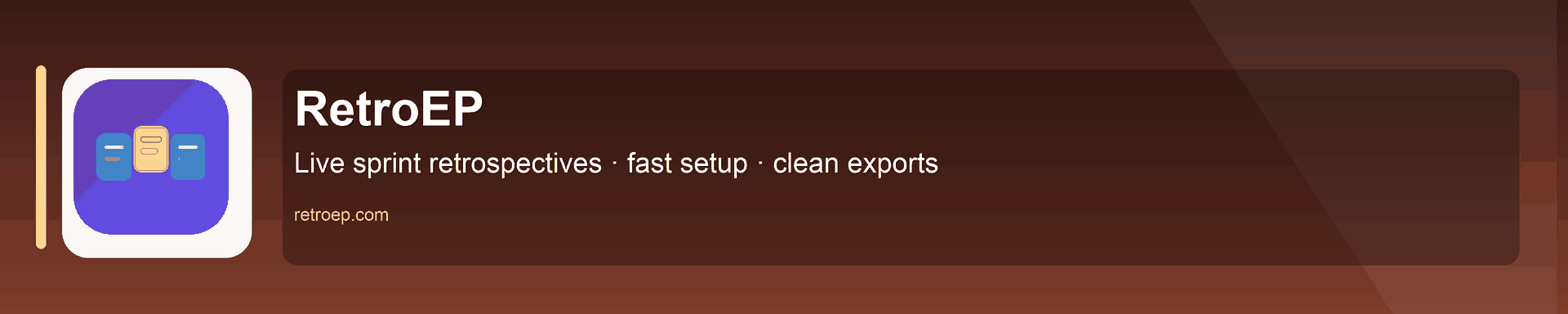RetroEP — Online sprint retrospectives — fast setup, live board, clean exports.