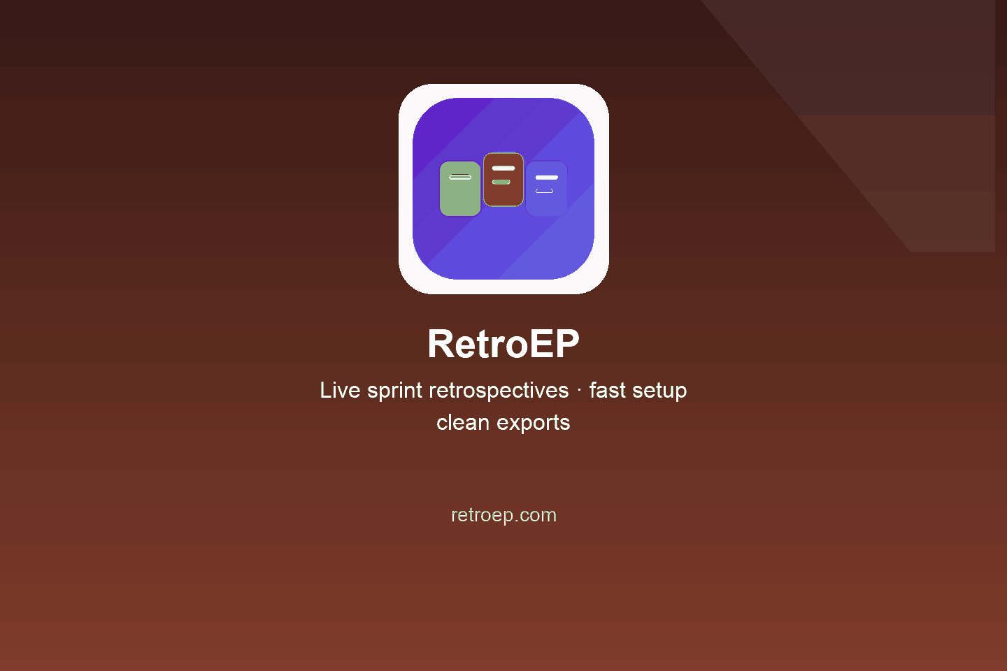 RetroEP — آن لائن سپرنٹ ریٹرو — تیز سیٹ اپ، لائیو بورڈ، صاف ایکسپورٹ۔